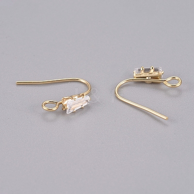 Brass Earring Hooks X-KK-L198-013G-1