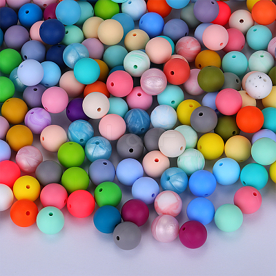 Round Silicone Focal Beads SI-JX0046A-90-1