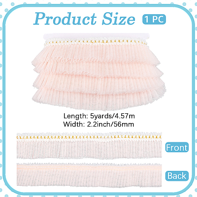 5Yards Polyester Lace Ribbon SRIB-GF0001-74A-1