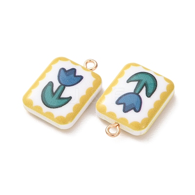 Printed Alloy with Acrylic Pendants AL-CBAE25B-02C-G-1