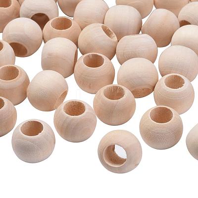 Natural Unfinished Wood Beads WOOD-Q038-20mm-1