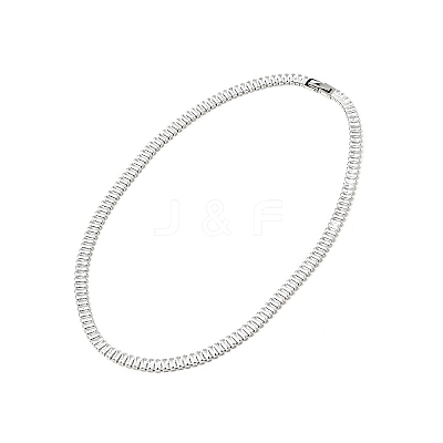 Clear Cubic Zirconia Tennis Necklace NJEW-E038-02P-1