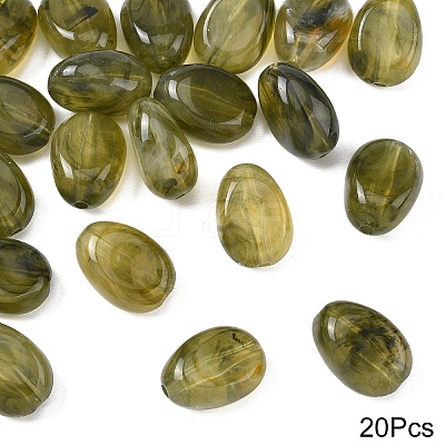20Pcs Oval Imitation Gemstone Acrylic Beads OACR-YW0002-48B-1