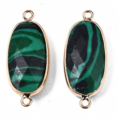 Synthetic Malachite Link Connectors G-S359-337A-1