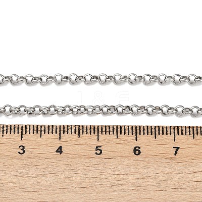 Tarnish Resistant 304 Stainless Steel Rolo Chain Necklaces NJEW-L136-07P-1