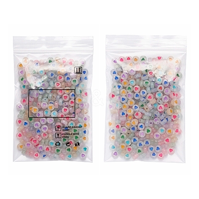300Pcs Luminous Acrylic Beads MACR-YW0001-38-1
