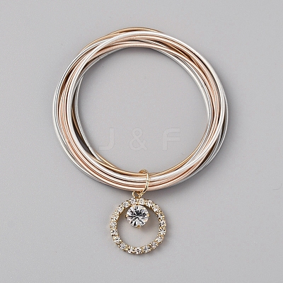 Iron Stretch Chains Multi-strand Bracelet BJEW-WH0023-07-1