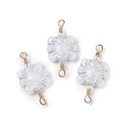 Opaque Acrylic Links Connector Charms KK-K296-07A-G-1