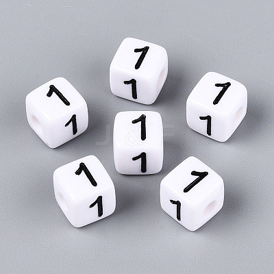 Opaque Acrylic European Large Hole Beads SACR-N020-01B-02-1