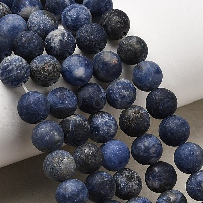 Natural Sodalite Beads Strands X-G-Q462-8mm-07-1