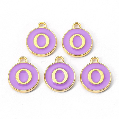 Golden Plated Alloy Enamel Charms ENAM-S118-10O-1