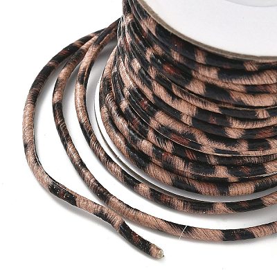 Leopard Printed Round Imitation Leather Cords LC-S020-01I-1