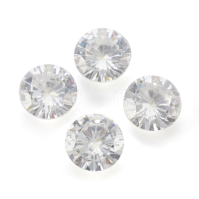 Cubic Zirconia Pointed Back Pendants ZIRC-N037-8mm-01-1