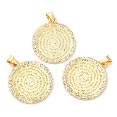 Brass with Cubic Zirconia Pendants X-KK-K332-16A-G-1