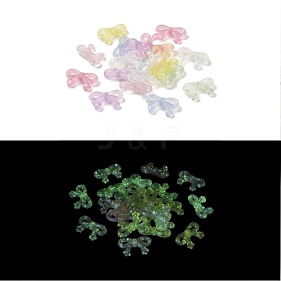 UV Plating Luminous Rainbow Iridescent Acrylic Beads LACR-R001-08A-1