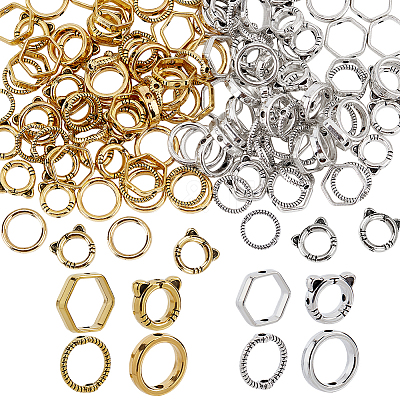 128Pcs 8 Styles Alloy Bead Frame FIND-WR0012-02-1