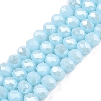 Electroplate Glass Beads Strands EGLA-A044-P6mm-A06-1