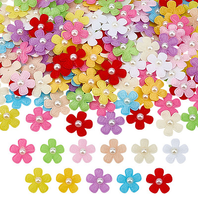 220Pcs 11 Colors Lint Flower Ornament Accessories DIY-MA0006-89-1