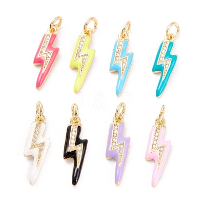 Brass Micro Pave Clear Cubic Zirconia Pendants ZIRC-A019-12G-1