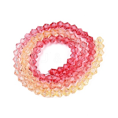 Gradient Color Baking Paint Glass Bead Strands DGLA-A039-T4mm-A03-1