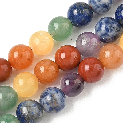 Chakra Natural Mixed Gemstone Beads Strands G-P574-A03-8mm-1
