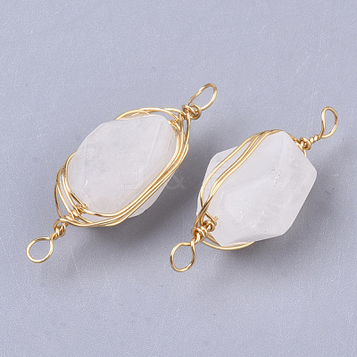 Natural Quartz Crystal Links connectors G-T131-04E-1