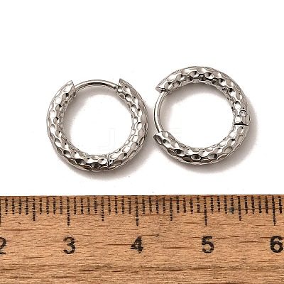 Non-Tarnish 304 Stainless Steel Grooved Hoop Earrings EJEW-M218-01A-P-1