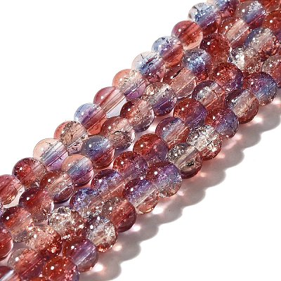 Crackle Glass Beads Strands CCG-C002-6mm-11-1