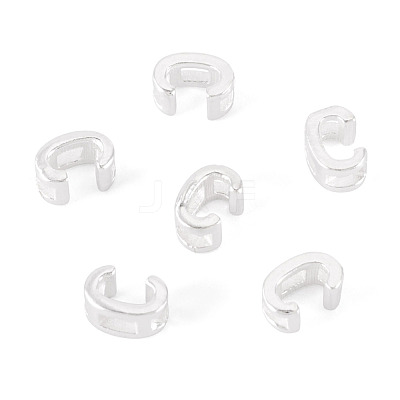 6Pcs 925 Sterling Silver Hollow Initial Beads STER-TA0001-53C-1