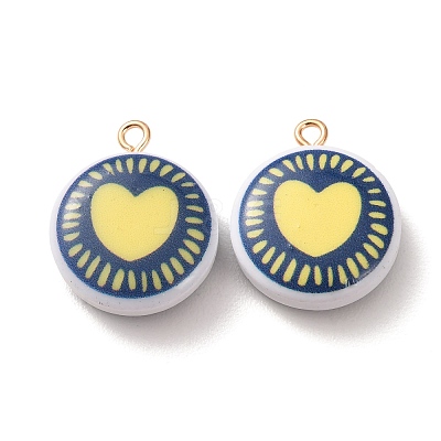 Printed Alloy with Acrylic Pendants AL-CBAE25B-03A-G-1