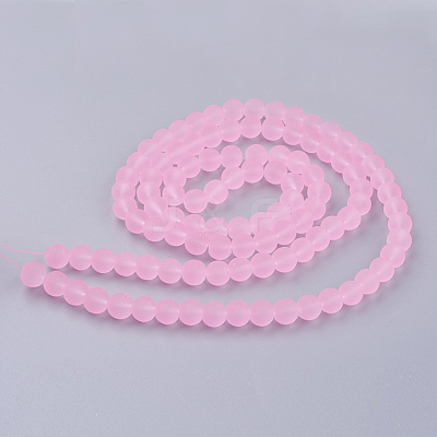 Baking Paint Transparent Glass Bead Strands GLAA-S031-8mm-20-1