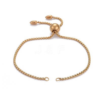 304 Stainless Steel Slider Bracelet/Bolo Bracelets Making MAK-L024-01G-1
