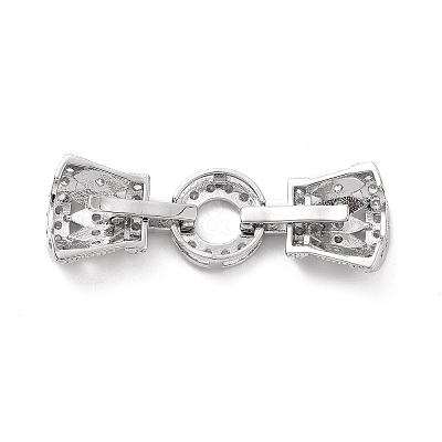 Eco-Friendly Rack Plating Brass Micro Pave Clear Cubic Zirconia Watch Band Clasps ZIRC-F843-28P-1