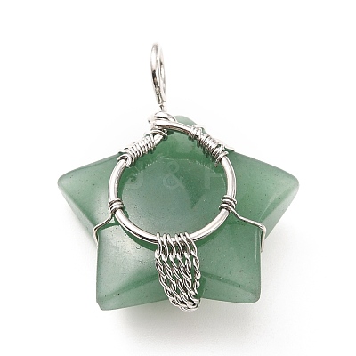 Natural Green Aventurine Pendants G-D458-04P-05-RS-1