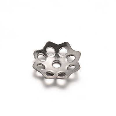 Tarnish Resistant Multi-Petal Flower 304 Stainless Steel Bead Caps STAS-E103-12B-1