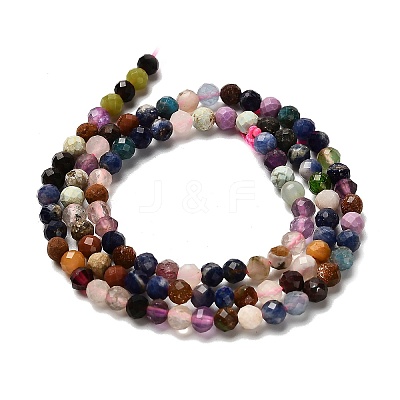 Natural Mixed Gemstone Beads Strands G-RM2025-A16-4mm-1