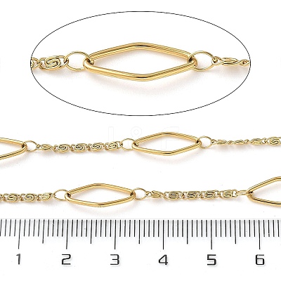 304 Stainless Steel Rhombus with Lumachina Chains CHS-C015-02D-G-1