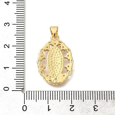 Rack Plating Brass with Cubic Zirconia Pendants KK-Z086-33G-06-1