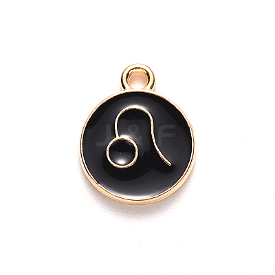 Alloy Enamel Pendants X-ENAM-S124-01B-08G-1