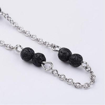 304 Stainless Steel Chain Anklets AJEW-AN00170-02-1