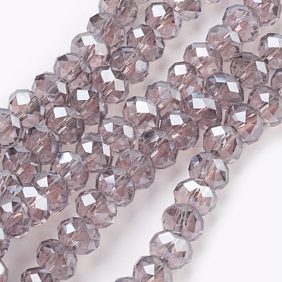 Electroplate Glass Beads Strands GLAA-K027-PL-A01-1