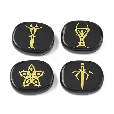 4Pcs 4 Styles Natural Obsidian Display Decorations G-F786-02C-07-1