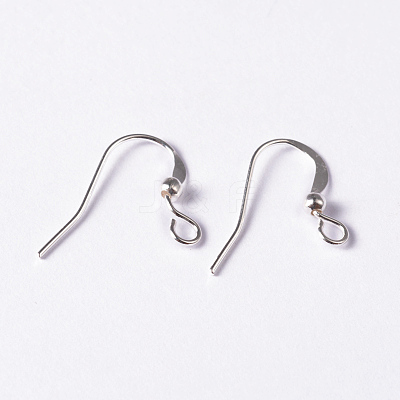 Silver Color Plated Brass Earring Hooks X-KK-Q369-S-1