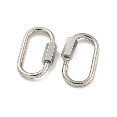 Non-Tarnish 304 Stainless Steel Screw Carabiner Lock Charms STAS-C092-05E-P-1
