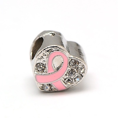 Platinum Plated Alloy Rhinestone European Beads MPDL-A023-B05-1