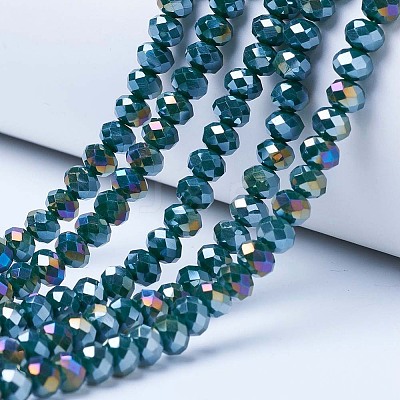 Electroplate Glass Beads Strands EGLA-A044-P4mm-B12-1