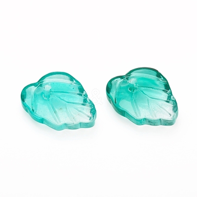 Two-Tone Transparent Glass Charms GLAA-H016-15-1