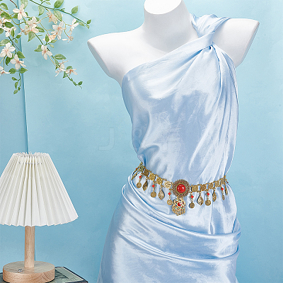 1Pc Alloy Coin Red Flower Waist Belly Chains for Dancer AJEW-GF0015-05-1