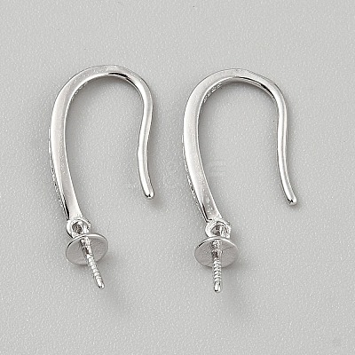 925 Sterling Silver Ear Hooks STER-WH0008-96P-1