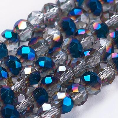 Electroplate Glass Faceted Rondelle Beads Strands EGLA-D020-3x2mm-22-1